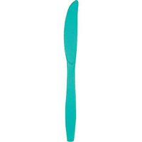Club Pack of 288 Teal Premium Heavy-Duty Plastic Party Knives