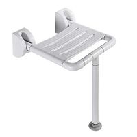 Wall Mounted Shower Seat with Stainless Steel Leg, Foldable Bathroom Bench Shower Stool, Wall Chair,for Elderly Disabled and Pregnant Women, Max Load 150kg, with Luminous Circle, Anti-Slip