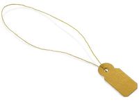 Gold Jewelry Tags-Strung Cotton 3/8"x13/16" (6 Packs; 100 Tags Per Pack) - WRAPS-13076G