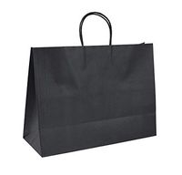Flexicore Packaging Black Kraft Paper Bags Size: 16 Inch X 6 Inch x 12 Inch | Count: 50 Bags | Color: Black