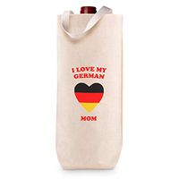 Cotton Custom Wine Gift Bag I Love My German Mom Countries Housewarming & Party Accessories Natural Canvas Tote Design Only