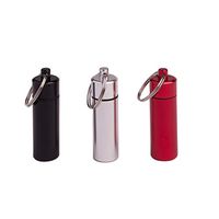 Beadnova Pill Case Aluminum Pill Carrier Waterproof Pill Holder with Key Chain Medicine (3pcs, 3 Colours Per Pack)