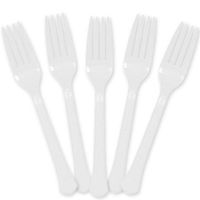 Extra Heavy Weight Plastic Forks | 20ct (Frosty White)