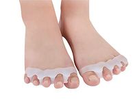 Gel Toe Separator Bunion Corrector Protectors Straightener Flexible Spacers Spreader Women Men Toe Stretchers for Sports Yoga Running 1 Pair, White