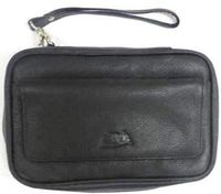 Tobacco Pipe Leather Case - 4 Pipes - Authentic Full Grade Leather - Black