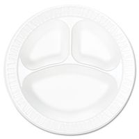Dart Concorde Foam Plate, 3-Compartment, 10 1/4", White - Includes four packs of 125 plates each.