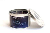 Quiet Brain Candle with patented blend of 8 essential oils for help with stress, insomnia, migraine, PTSD, etc. w/Lavender, Cedarwood, Sandalwood, Frankincense, Myrrh, Vetiver, Patchouli, Ylang Ylang