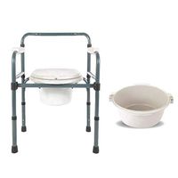 XWZJY 3 in 1 Commode/Shower Chair Portable Toilet Bariatric Toilet Seat for Handicap, Elderly with Non-Slip Handles and Bucket Height Adjustable Safety Steel Frame