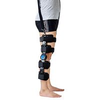 Adjustable Hinged ROM Knee Brace for Men, Fracture Post-Op Recovery Orthopedic Knee Immobilizer Brace Patella Full Leg Stabilizer Splint with Strap