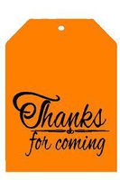 CakeSupplyShop Item#00019TGT Orange Thank You for Coming Bulk Gift Tags 2-1/4"x3-1/2" - 50pack