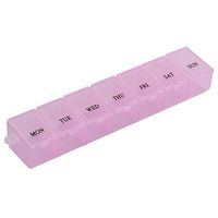 uxcell Plastic Weekly 7 Days Pill Box Tablet Capsules Holder Container Case Clear Pink