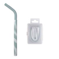 Weite Colorful Spiral Pattern Straw, [Reusable] Folding Soft Silicone Drinking Bent Straw with Exquisite Box [BPA Free] (C)