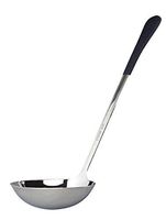 6 oz. (3/4 Cup), Stainless Steel Ladle, Portion Control Serving Spoon with a Black Cool-Grip Handle, 12.5" inches Long, Dishwasher Safe Serving Utensils by GET, BSRIM-59-BK