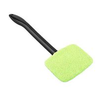 Car Window Windshield Window Cleaner Brush Kit Microfiber Cloth Wonder Cleaning Wash Tool Auto Glass Wiper with Detachable Handle (Green)