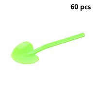 OLIA HOME 4" Ice Cream Cake Shovel Spoon Love Shovel Spoon Heart Shaped Spoon Disposable Mini Plastic Tasting Spoon 1 Pack of 60 pcs(Green)
