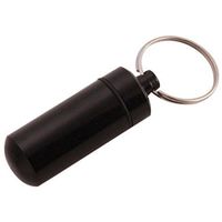 UNKE Portable Colorful Metal Aluminum Hermetic Pill Box Outdoor Waterproof Small Pill Case Keychain Container,Black