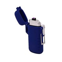 Waterproof Dual Arc Lighter Windproof USB Rechargeable Plasma Lighter Slim Design (Blue)