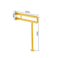 WAOBE Toilet Anti-Slip Handrail Frame, Foldable Night Vision Function 304 Stainless Steel Bathroom Railing Elderly Person Side Rail, Accessible Handrail for Bathroom, (60/75Cm),Yellow,60Cm