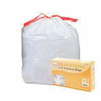 105pcs 13 Gallon Drawstring White Tall Kitchen Trash Bags