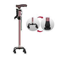 Crutches, Mobility Crutches, Multi-Purpose Cane, Four-Legged Telescopic Stick, Aluminum Alloy Non-Slip Cane, Light Massage, Magnetic Therapy, Multi-Function Handle, Walking Aid, Life Assistant,D
