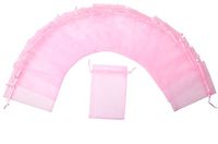 ZUUC Organza Drawstring Pouch Bag,2.8''W x3.6" L, Pack of 100 (Pink)