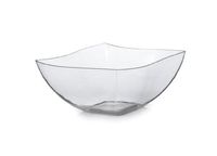 Fineline Settings 4-Piece Wavetrends China-Like Square Serving Bowl, 16-Ounce, Clear