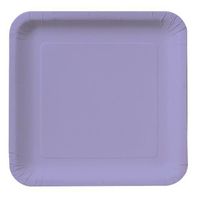 Lavender Square Paper Plates, 7-inch Deep Dish 18 Per Pack