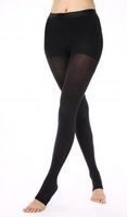 BriteLeafs Sheer Compression Pantyhose 20-30 mmHg, Firm Support, Open Toe (Medium, Black)