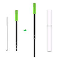 NAYWCXMY-LDL Reusable Detachable Portable Telescopic Stainless Steel Eco-Friendly Silicone Tip Pipette, Package and Cleaning Brush for Travel (Color : AA01)