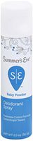 Summer's Eve Feminine Deodorant Spray Baby Powder 2 oz (Pack of 4)