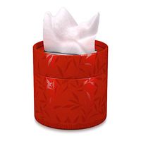 White Facial Tissue-Colored Round Box 3 Ply-40 Tissues (Red)