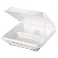 GNP20310 - Foam Container Hinged 3 Compartment Lg White, 100/pk 2/cs