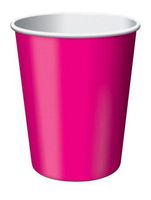 Club Pack of 192 Hot Magenta Pink Disposable Paper Hot and Cold Drinking Party Cups 9oz.