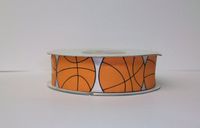 Basketball Printed Satin Ribbon (7/8 Inch 25 Yards)
