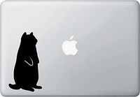 Fat Cat Standing - Macbook or Laptop Decal - Copyright © Yadda-Yadda Design Co. (3"w x 5.5"h) (BLACK)