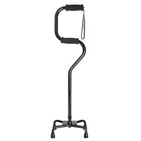 Crutches Four-Corner Telescopic Anti-Skid Cane Auxiliary Get Up Aluminum Cane Portable Crutch Cane Gift (Color : Black, Size : 76-99cm)