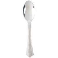 Fancy Plastic Spoons, Looks Like Silver, Heavy Duty Silver Plastic Spoons for Weddings and Catering (250)