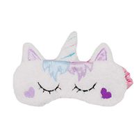 Unicorn Sleeping Mask Cute 3D Horn Plush Padded Eyepatch Eye Cover Blindfold for Women Girls Heart