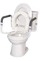 MOBB Home Health Care 4 1/2" Foldable Hinged Raised Toilet Seat with Safety Rail (Elongated)