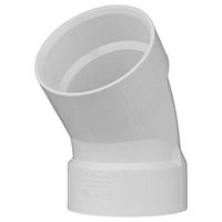 Charlotte Pipe 4" Schedule 40 PVC 1/8" Bend Pipe Fitting - (Hub x Hub) DWV (Drain, Waste and Vent) Durable, Easy to Install, High Tensile and Sound Deadening for Home or Industrial Use (Single Unit)