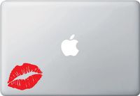 Yadda-Yadda Design Co. Hot Lips - Graphic Vinyl MacBook Laptop Decal Sticker (Red)