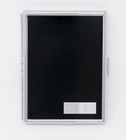 Matte Black Compact (9 100s) Metal-Plated Cigarette Case & Stash Box