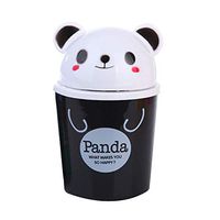 Mini Desktops Garbage Bin, Vinjeely Creative Cute Animals Living Room Trash Can Rubbish Container (Black)