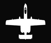 SoCool - Aircraft A-10 Warthog - Vinyl 5.5" tall (Color: WHITE) decal laptop tablet skateboard car windows stickers