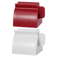 skonhed Set of 2 Rolling Tube Toothpaste Squeezer Dispenser Toothpaste Seat Holder Stand Cosmetic Seat (White&Red)