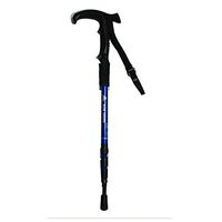 Sunshine Telescopic Anti-shock Aluminium Trekking Walking Cane Stick Alpenstock Blue
