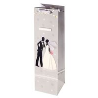 Cakewalk Happy Couple Applique Wine Bag, Grey,