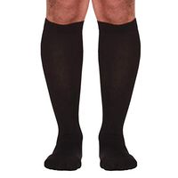Compression Microfiber Socks for Men - Graduated Firm Support 20-30mmHg - Closed Toe (XL, Black) Absolute Support- Made in USA