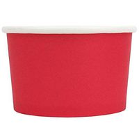[100 Count] Red Paper Ice Cream Cups - 4 oz Eco-Friendly Dessert Containers - Perfect For Your Yummy Foods! Many Colors & Sizes - Frozen Dessert Supplies