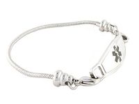 Women's Medical Alert ID Bracelet - Beaded Pan-Dorra Type, Custom Engraving Included - Black, Size 8.25